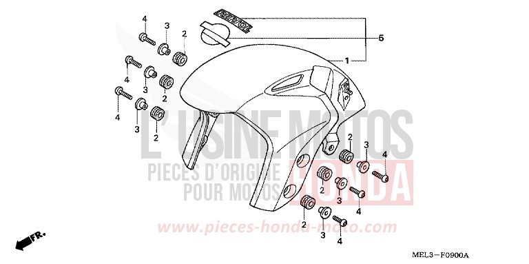 AILE AVANT von CBR1000RR "Fireblade" NOIR (NH1) von 2005